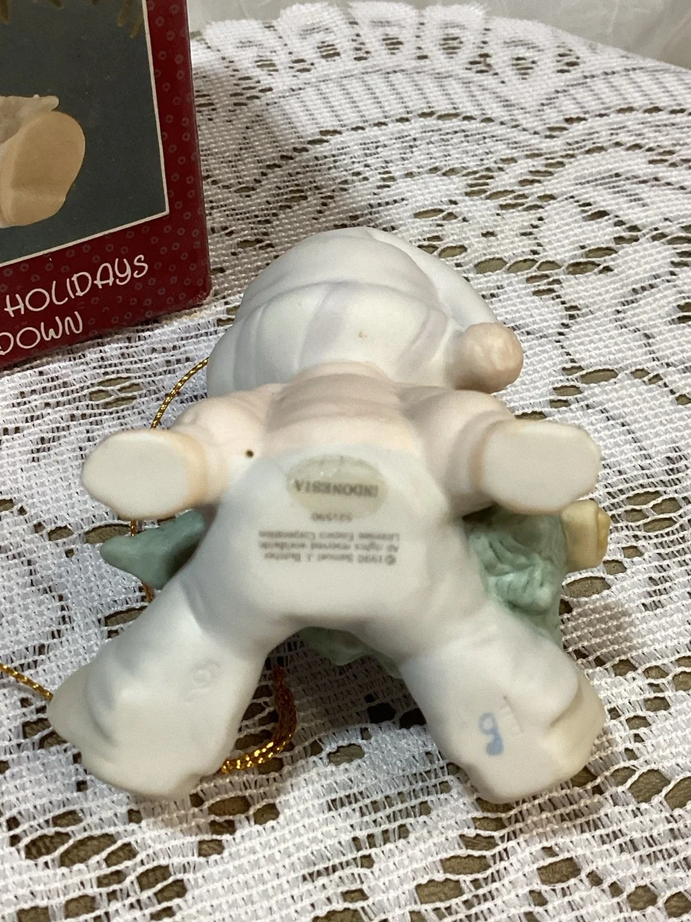 Precious Moments Don't Let the Holidays Get You Down Ornament 1990 New in Box